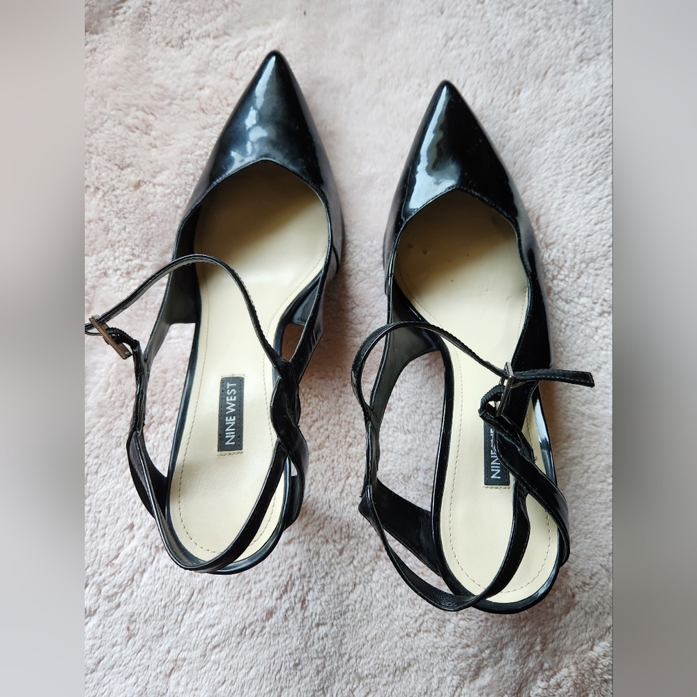Black Patent Pointy Nine West Heels